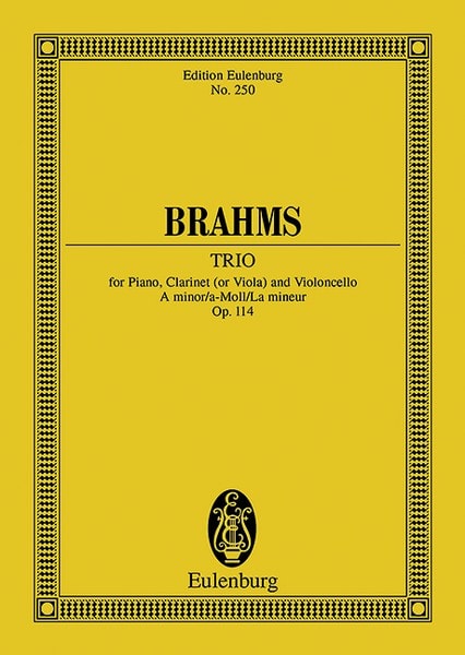 Brahms: Trio A minor Opus 114 (Study Score) published by Eulenburg